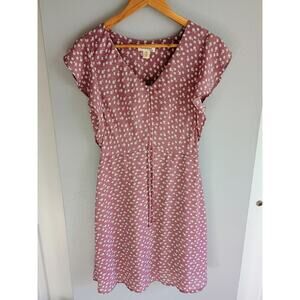 Monteau blush/purple floral dress M cottage Core Peasant beachy Picnic Feminine